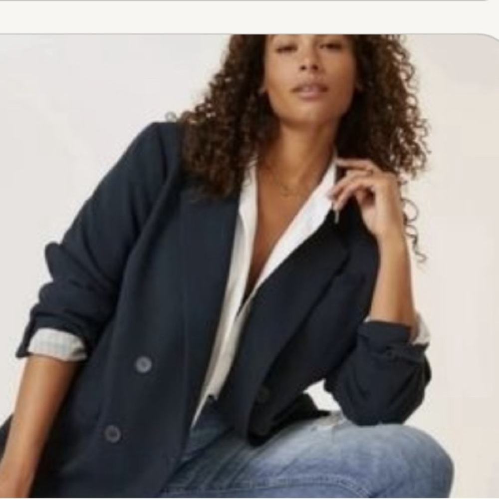 Anthropologie Maeve Blazer Jacket in Navy Blue 6P